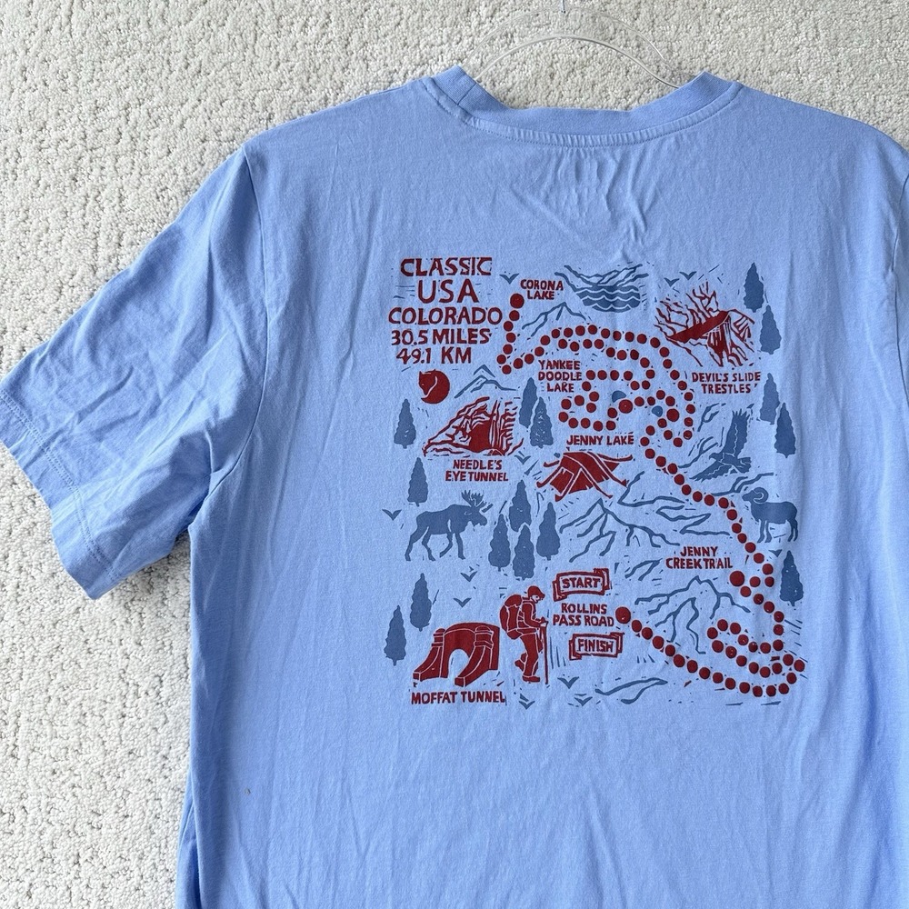 Fjällräven Classic Colorado Tee Men's Small Blue Hiking Outdoor